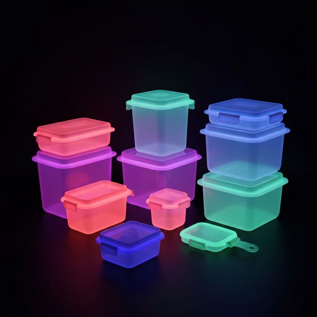 Matbehållare arrangerade